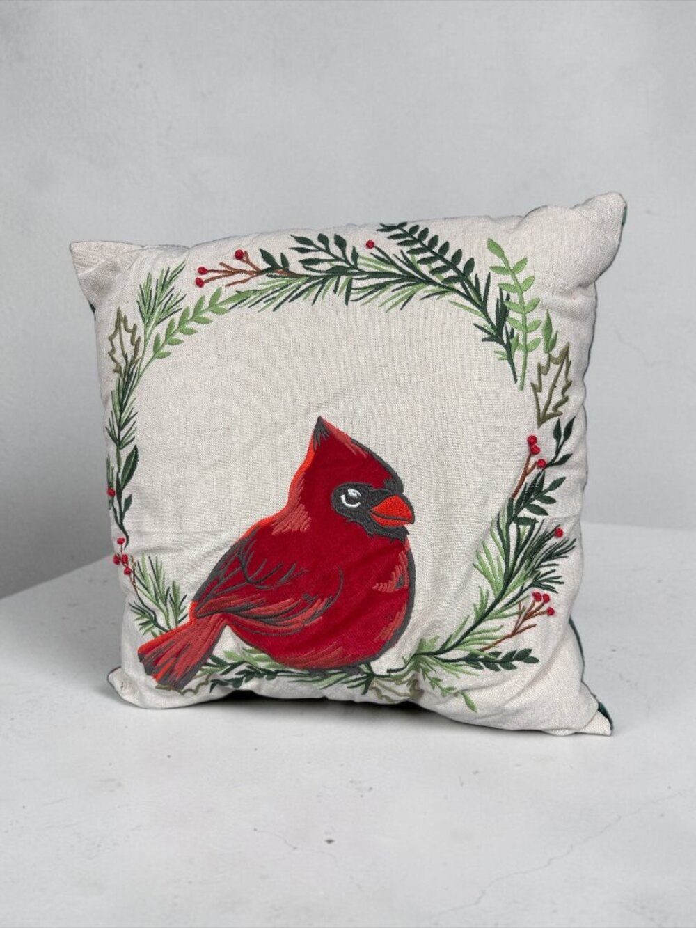 St Nicholas Square 18x18 Cardinal Christmas Embroidered Holiday Pillow